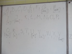 learning the alphabet in English class
